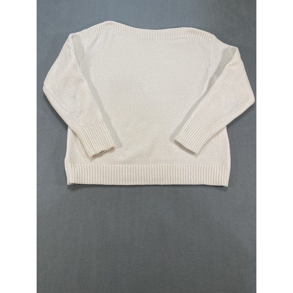 Tommy Bahama Womens Malibu Chenille Pullover Sweater Beige Small Beach Coastal
